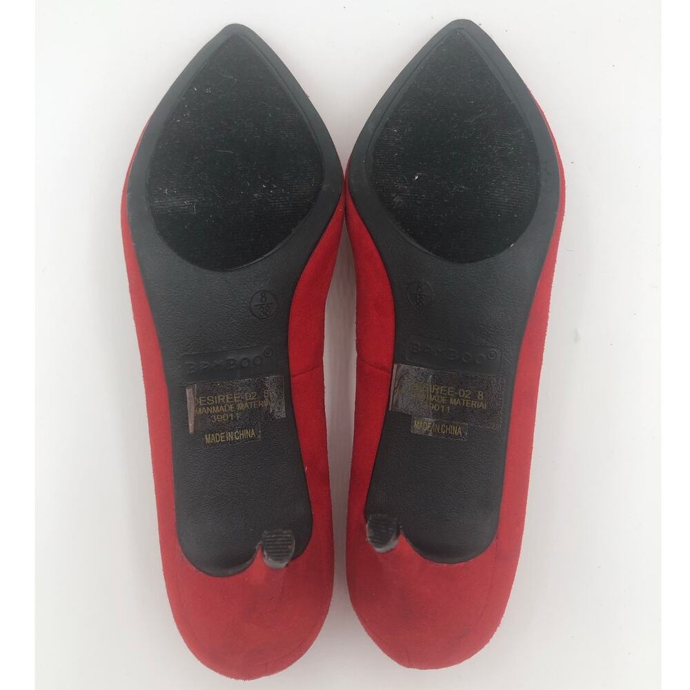Bamboo Desiree Red Heels | Women's Size 8 - Picture 5 of 7